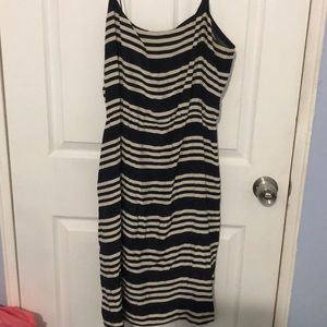 Navy white striped dress